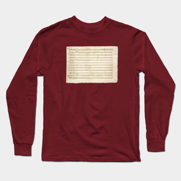 Mozart | Symphony 5 | Amadeus Mozart original manuscript score Long Sleeve T-Shirt by Musical design